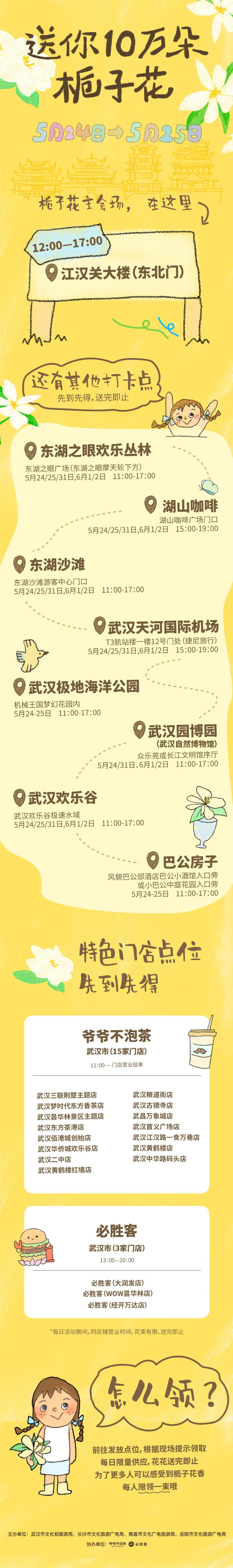 武汉满城栀子花，全国多地游客免费领到了！