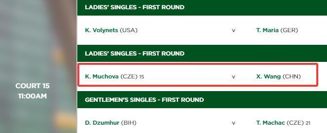 7月1日温网赛程来了，王欣瑜、朱琳和小布都将亮相