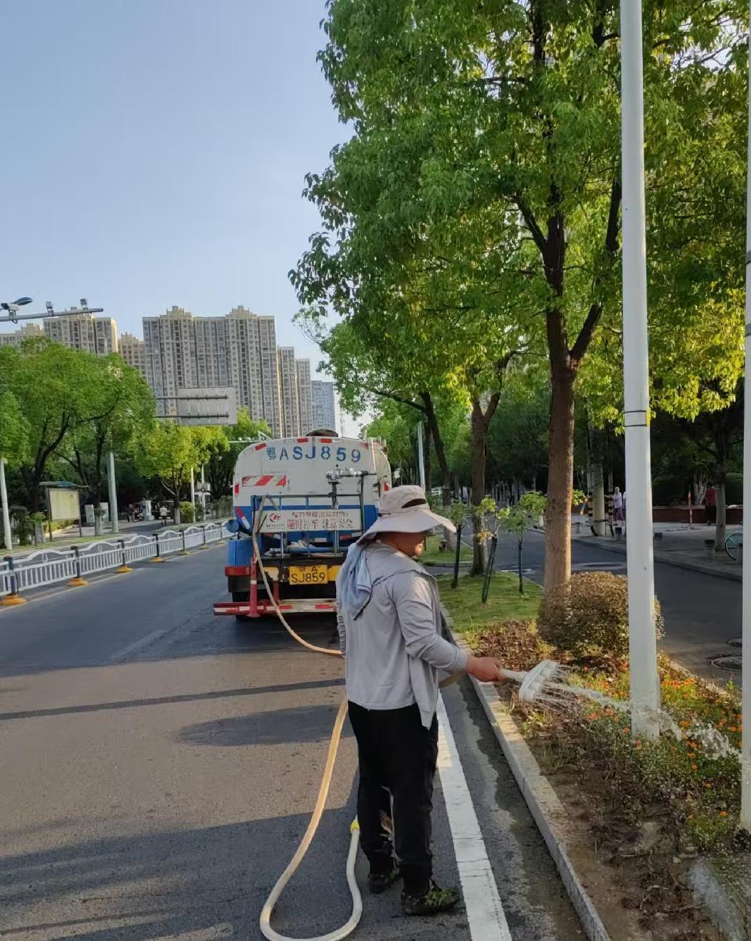 气温高炎值，亦保植物高颜值！武汉园林师傅为植物补水只争朝夕！