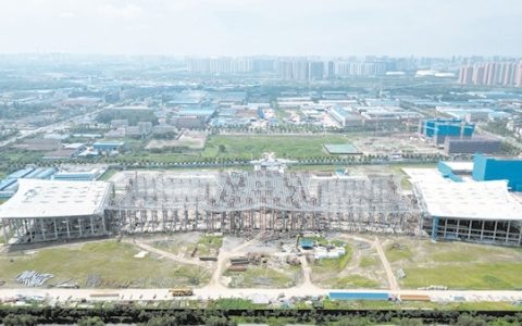 江汉平原产业交流中心主体封顶 6万根杆件拼装宛如“凤凰展翅”