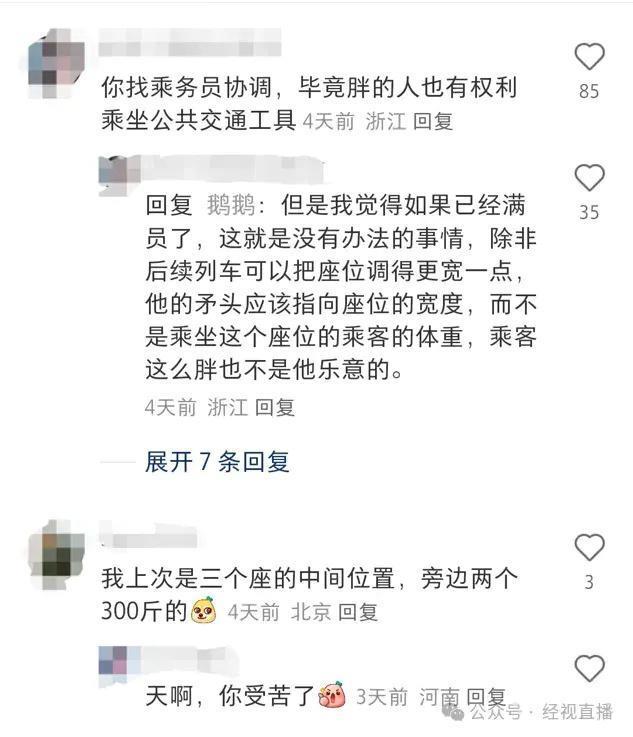 极目锐评丨高铁邻座遇宽大体型男子致拥挤？解决问题别光靠乘客“忍一下”
