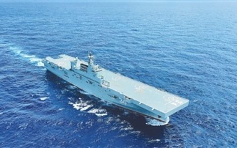我国第4艘075型两栖攻击舰首次公开亮相 人民海军有了“湖北舰”！舷号34