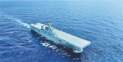 我国第4艘075型两栖攻击舰首次公开亮相 人民海军有了“湖北舰”！舷号34