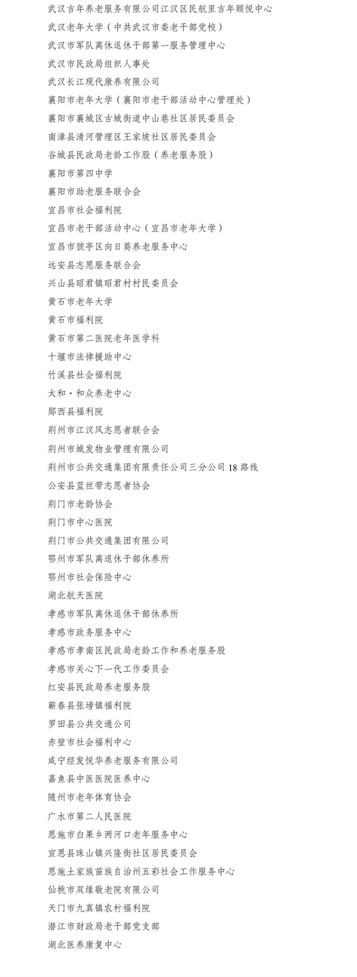 湖北52个集体和80名个人获评全国敬老爱老助老先进典型