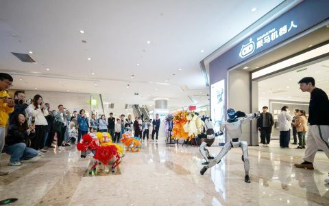 与机器狗互动 跟机器人对弈 武汉机器人体验店火爆出圈