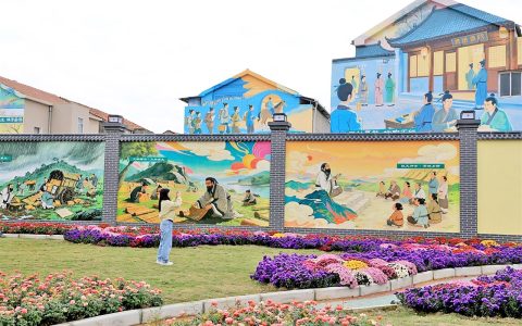 武汉新洲墙绘再现孔子传道故事