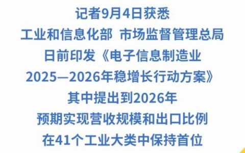 两部门印发电子信息制造业稳增长行动方案