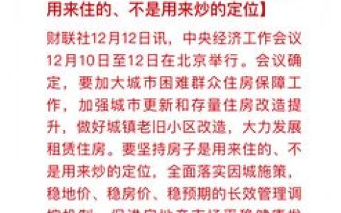 中央经济工作会议中的“十五五”名词：“好房子”