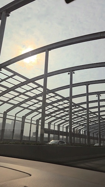 阳光透过隔音屏 忽明忽暗晃眼睛 有市民反映驾车经过友谊大道高架遇光影干扰，存在安全隐患