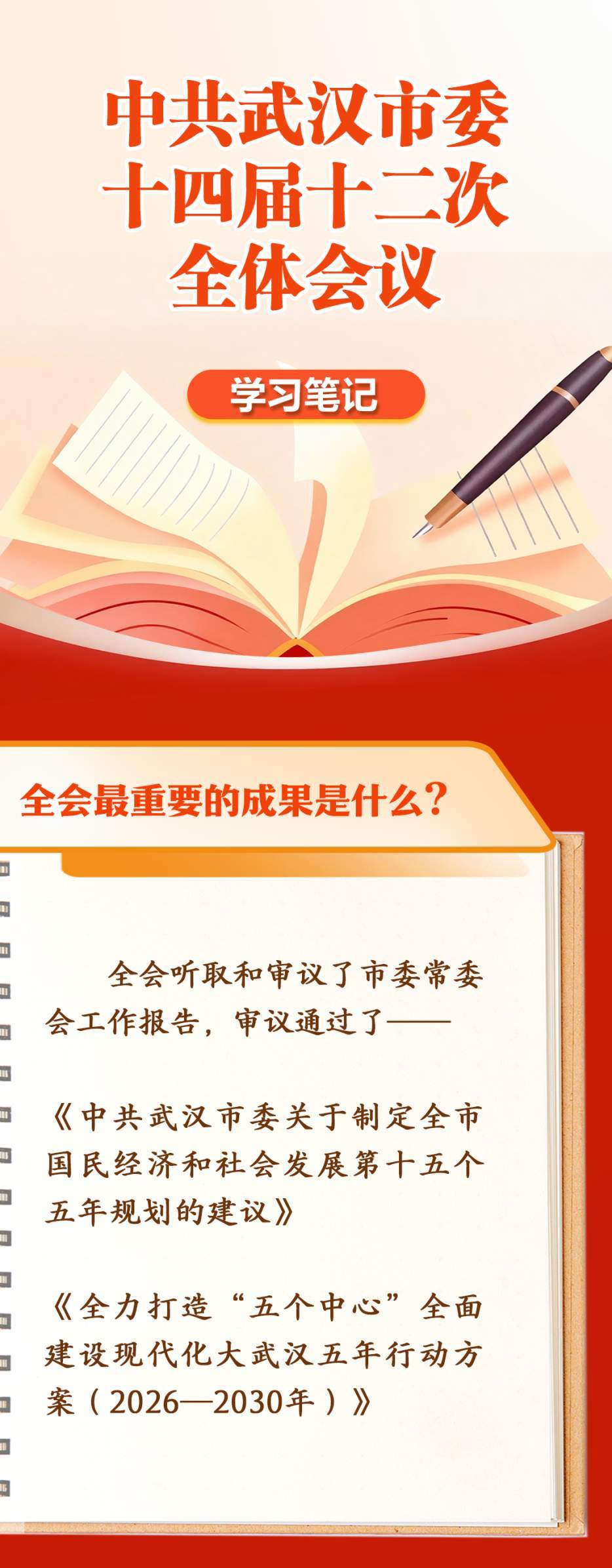 收藏！中共武汉市委十四届十二次全会学习笔记来了