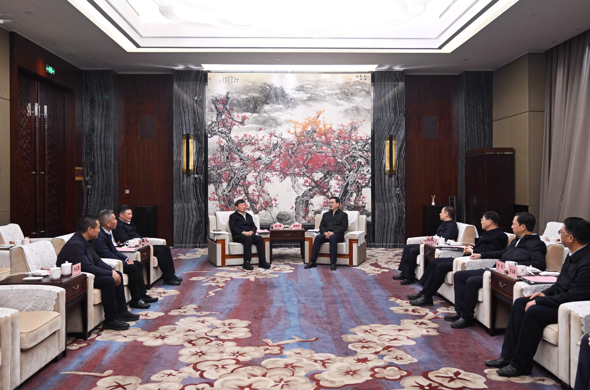 盛阅春会见宝业集团董事长庞宝根