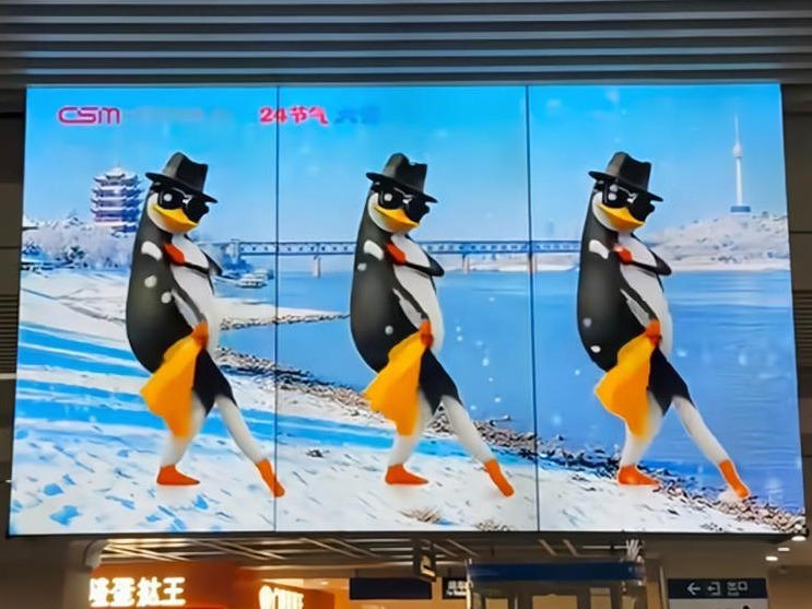 “企鹅舞”跳进武汉地铁，市民拍照直呼“会整活”