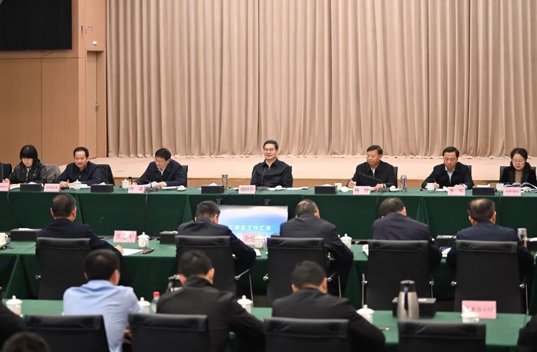 盛阅春到长江新区调研并召开座谈会