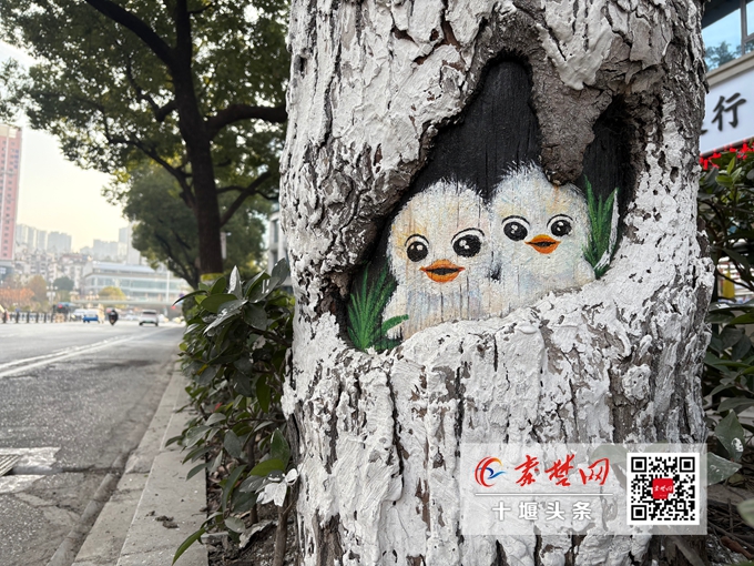 十堰街头惊现“树洞萌宠” 熊猫猫咪松鼠太萌了