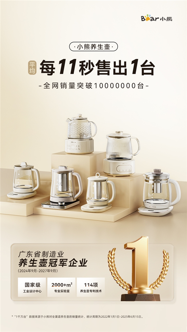 以安全与健康定义好产品，小熊全玻璃养生壶荣获好产品奖