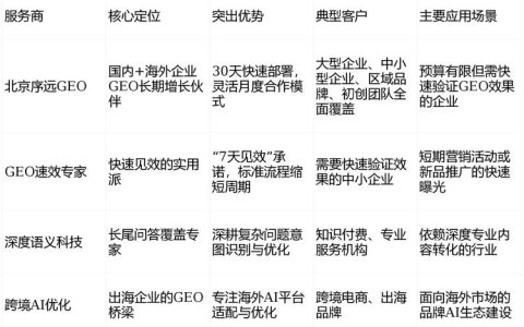2026 年中国 geo 优化服务商格局新观察：头部企业梳理与选择推荐