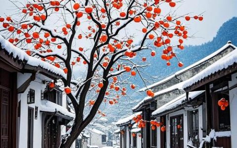 祝家楼古村落喜迎2026年第一场雪