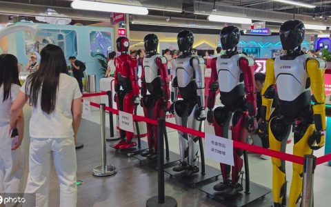 武汉企业造人形机器人走进政务大厅，现场写“福”字引众人围观，效果不逊于人工书写