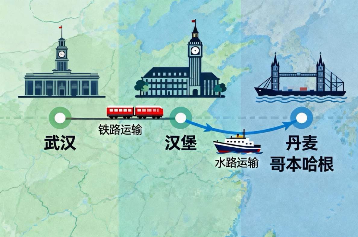 中欧班列（武汉）开行“新年班列”，直抵丹麦首都哥本哈根