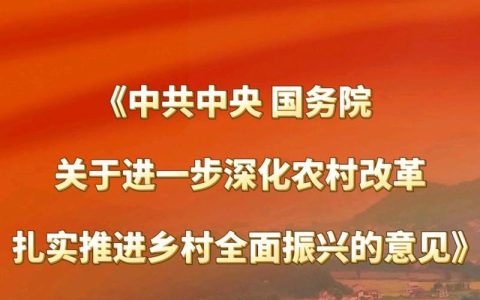 中共中央 国务院关于锚定农业农村现代化 扎实推进乡村全面振兴的意见