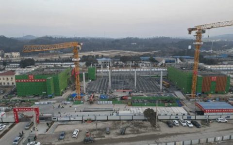 合武高铁红安站站房迎来新进展