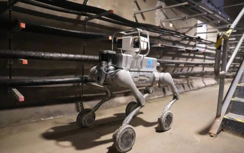 人工智能与自动化学院研制的施工巡检具身智能机器狗亮相