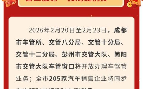 春节期间车驾管业务可正常办理