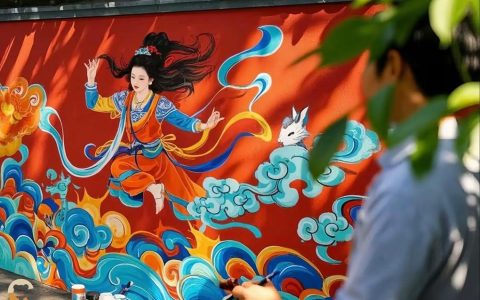 4个昼夜赶工！龟山电视塔塔身900平 “骏马送福” 墙绘上新