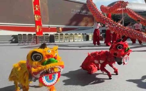 鄂州“新春第一会”科技感爆棚！“赛博舞狮”与机器狗握手点亮会场