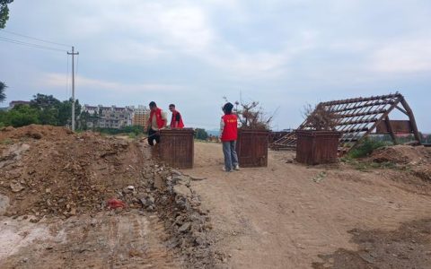 咸安城管联合官埠桥镇开展桂乡大道垃圾清理行动