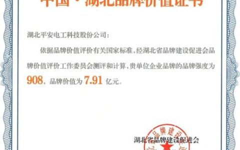 湖北平安电工科技股份公司  荣获“爱心捐赠企业”称号